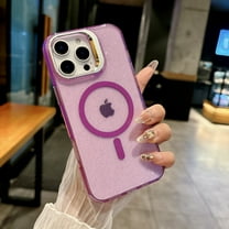 Allytechgroup Magnetic Case for iPhone 17 Pro with Camera Lens Kickstand, Compatible with Mag-safe Hard PC Slim Lightweight Shockproof Protective Back Cover for iPhone 17 Pro, Purple