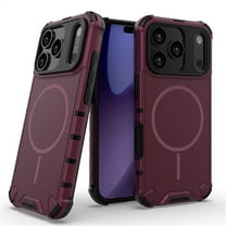 Allytechgroup Magnetic Case for iPhone 17 Pro Max, Hard PC Soft TPU Rugged Heavy Duty Durable Cover Case Support Wireless Charging Shockproof Protective Back Cover for Women Men, Plum