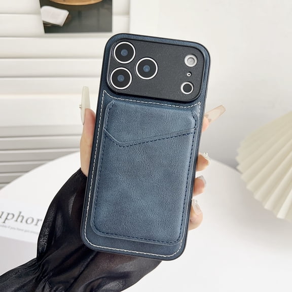Allytechgroup Magnetic Case for iPhone 17 Pro, RFID Blocking PU Leather Stand Phone Case with Detachable Cards Holder Compatible with Mag-safe Shockproof Back Cover for Women Men, Blue