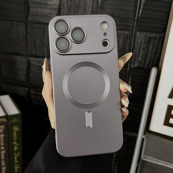 Allytechgroup Magnetic Case for iPhone 17 Pro, [Support Wireless Charging] [Camera Lens Protector] Ultra Slim Lightweight Anti-Fingerprint Shockproof Soft Protective Case for Women Men, Gray
