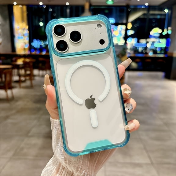 Allytechgroup Magnetic Case for iPhone 17, Support Wireless Charging Hard PC Rugged Anti-Scratch Slim Lightweight Shockproof Protective Back Cover for iPhone 17, Blue
