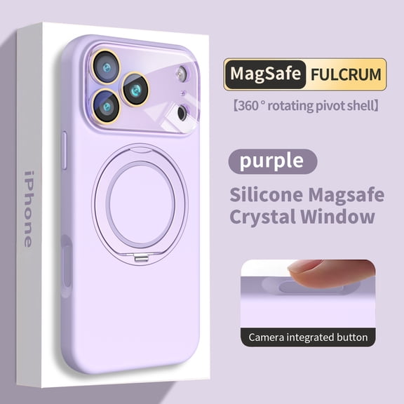 Allytechgroup Magnetic Case for iPhone 17, Support Wireless Charging Non-Slip Lightweight Rugged with Kickstand Anti-Fingerprint Shockproof Protective Back Cover for Women Men, Purple