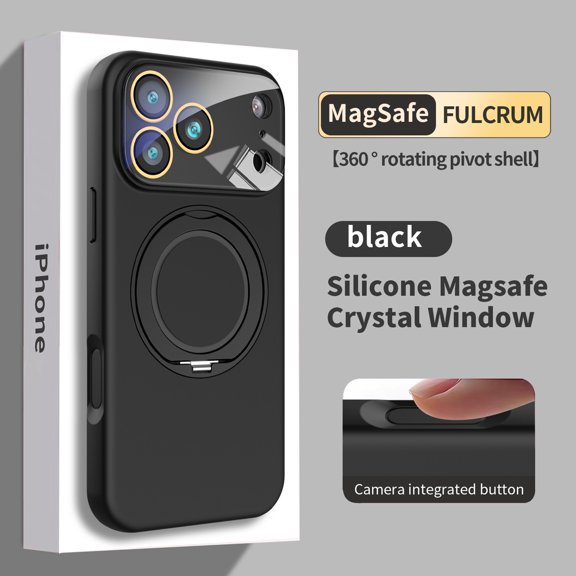 Allytechgroup Magnetic Case for iPhone 17, Support Wireless Charging Non-Slip Lightweight Rugged with Kickstand Anti-Fingerprint Shockproof Protective Back Cover for Women Men, Black