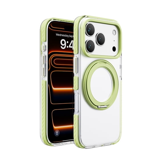 Allytechgroup Magnetic Case for iPhone Air with Kickstand, Support Wireless Charging Slim Fit Hard PC Rugged Non-Slip Anri-Fingerprint Shockproof Protective Bumper for Women Men, Green