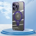 thumbnail image 1 of Allytechgroup Magnetic Clear Back Cover for Apple iPhone 14 Pro Max, Compatible with Magsafe Anti-Yellow Kickstand Case, Darkpurple, 1 of 11