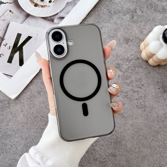 Allytechgroup Magnetic Clear Case for iPhone 8 Plus/7 Plus, Slim Lightweight Anti-Yellowing Support Wireless Charging Anti-Scratch Shockproof Protection Back Cover for iPhone 8 Plus/7 Plus, Black
