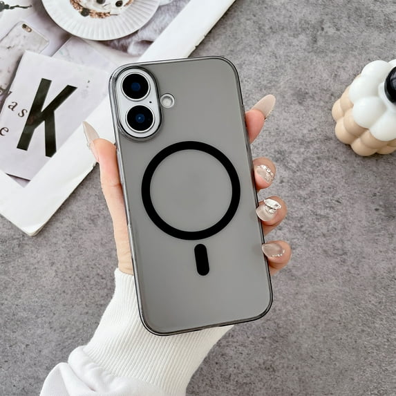 Allytechgroup Magnetic Clear Case for iPhone XS/X, Slim Lightweight Anti-Yellowing Support Wireless Charging Anti-Scratch Shockproof Protection Back Cover for iPhone XS/X, Black