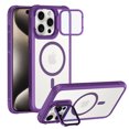 thumbnail image 1 of Allytechgroup Magnetic Clear Phone Case for Apple iPhone 14 Plus, Shockproof Anti-Yellow Camera Lens Kickstand Compatible with MagSafe and Car Mount Anti-Scratch Magnetic Case for Women Men, Purple, 1 of 7