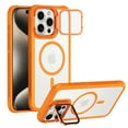 thumbnail image 1 of Allytechgroup Magnetic Clear Phone Case for Apple iPhone 16 Pro Max, Shockproof Anti-Yellow Camera Lens Kickstand Compatible with MagSafe and Car Mount Anti-Scratch Magnetic Case for Women Men, Orange, 1 of 7