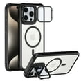 thumbnail image 1 of Allytechgroup Magnetic Clear Phone Case for Apple iPhone 16 Pro Max, Shockproof Anti-Yellow Camera Lens Kickstand Compatible with MagSafe and Car Mount Anti-Scratch Magnetic Case for Women Men, Black, 1 of 7
