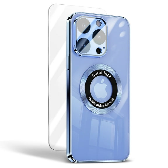 Allytechgroup Magnetic Compatible Phone Case for Apple iPhone 14 Pro Max, with Screen Protector Camera Lens Protector Shockproof Anti-Scratch Slim Fit Back Cover for iPhone 14 Pro Max, Blue