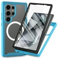 thumbnail image 1 of Allytechgroup Magnetic Compatible with Phone Case for Samsung Galaxy S25 Ultra, with Build in Screen Protector Clear Transparent Not-Yellowing Back Cover Case for Samsung Galaxy S25 Ultra, Lightblue, 1 of 6