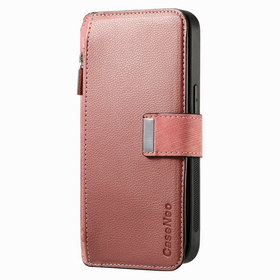 Allytechgroup Magnetic Compatible for Samsung Galaxy S22 Ultra Wallet Case with Credit Card Slot, PU Leather Kickstand Shockproof Protective Bunper Back Cover for Samsung Galaxy S22 Ultra, Pink