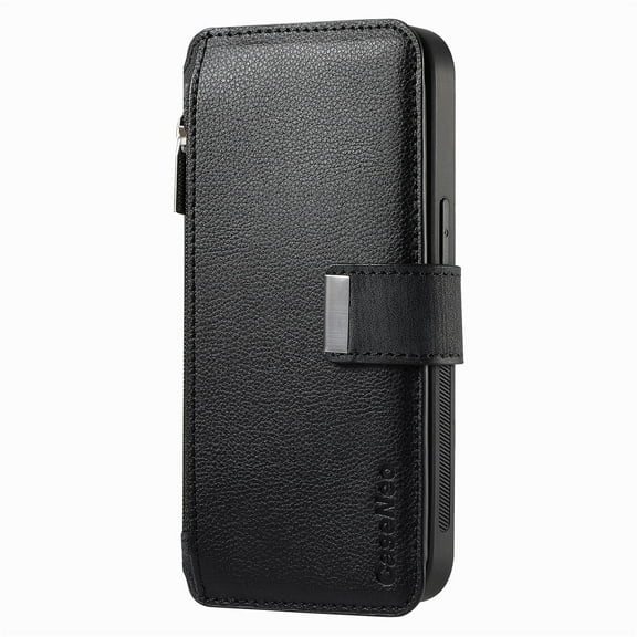 Allytechgroup Magnetic Compatible for Samsung Galaxy S23 FE Wallet Case with Credit Card Slot, PU Leather Kickstand Shockproof Protective Bunper Back Cover for Samsung Galaxy S23 FE, Black