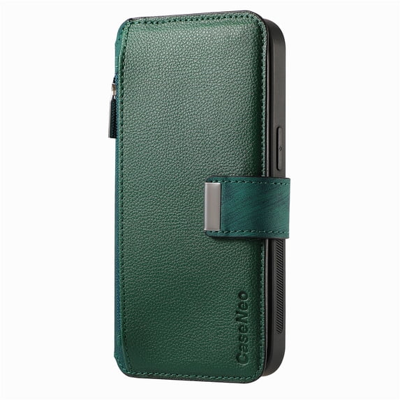 Allytechgroup Magnetic Compatible for Samsung Galaxy S25 Wallet Case with Credit Card Slot, PU Leather Kickstand Shockproof Protective Bunper Back Cover for Samsung Galaxy S25, Green