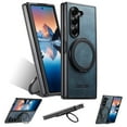 thumbnail image 1 of Allytechgroup Magnetic Compatible with Samsung Galaxy Z Fold 7 Case with Stand, Compatible with Mag-safe 360° Rotatable Ring Holder Stand Shockproof Protective Back Cover for Women Men, Blue, 1 of 7