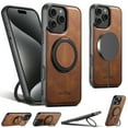 thumbnail image 1 of Allytechgroup Magnetic Compatible with iPhone 12 Pro Max Case with Stand, Compatible with Magsafe 360° Rotatable Ring Holder Stand Shockproof Protective Back Cover for Apple iPhone 12 Pro Max, Brown, 1 of 7