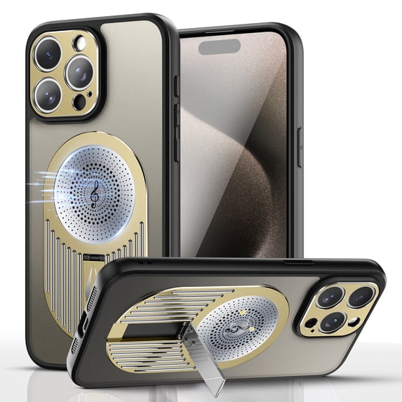 Allytechgroup Magnetic Compatible with iPhone 13 Case, Cooling Case Compatible with Wireless Charging Slim Anti-Drop Protective Cover for iPhone 13, Gold