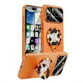 thumbnail image 1 of Allytechgroup Magnetic Compatible with iPhone 13 Case with Full Lens Coverage Protection, Built-in kiackstand Compatible with Magsafe Shockproof Protective Back Cover for iPhone 13, Orange, 1 of 6