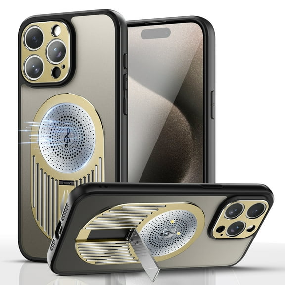 Allytechgroup Magnetic Compatible with iPhone 13 Pro Max Case, Cooling Case Compatible with Wireless Charging Slim Anti-Drop Protective Cover for iPhone 13 Pro Max, Gold