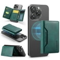 thumbnail image 1 of Allytechgroup Magnetic Compatible for iPhone 13 Wallet Case, Detachable Cards Holder Wireless Charing Support Shockproof Protective Phone Cover for iPhone 13, Green, 1 of 9