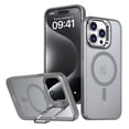 thumbnail image 1 of Allytechgroup  Magnetic Compatible with iPhone 15 Pro Case, Compatible with Magsafe Camera Lens Kickstand Shockproof Protective Back Cover for iPhone 15 Pro, Grey, 1 of 6