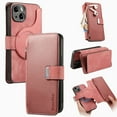 thumbnail image 1 of Allytechgroup Magnetic Compatible for iPhone 16 Plus Wallet Case with Credit Card Slot, PU Leather Kickstand Shockproof Protective Bunper Back Cover for iPhone 16 Plus, Pink, 1 of 8