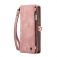 thumbnail image 1 of Allytechgroup Magnetic Detachable Wallet Case for iPhone 15 Pro Max with Card Slots & Zipper Pocket, Support Wireless Charging, PU Leather Wrist Strap Shockproof Full Protection Flip Case, Pink, 1 of 9