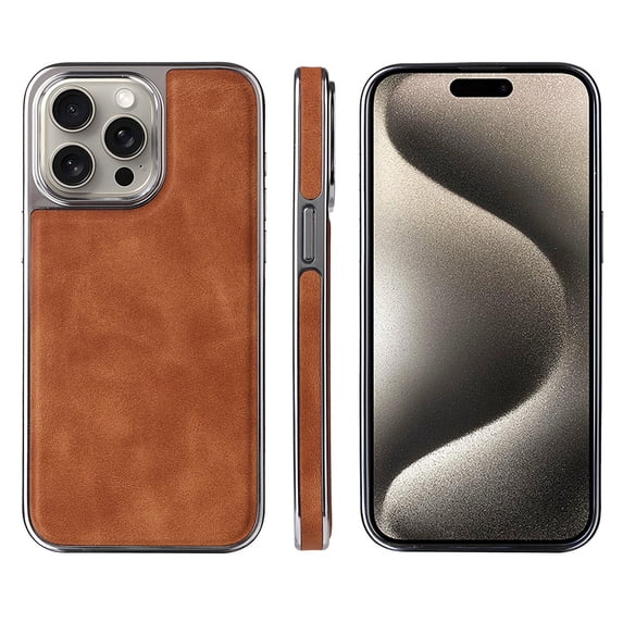 Allytechgroup Magnetic Phone Case for Apple iPhone 15 Pro Max, Compatible with Magsafe & Car Mount Slim Fit PU Leather Shockproof Anti-Scratch Bumper Case Cover for Women Men, Brown