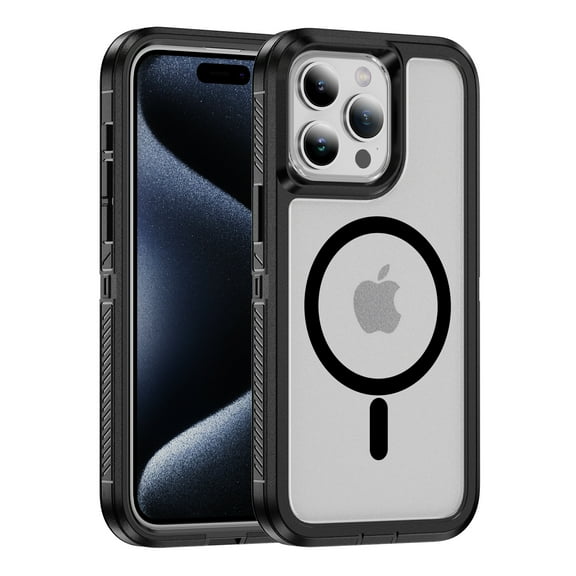 Allytechgroup Magnetic Phone Case for Apple iPhone 17 Pro Max, Support Wireless Charging Rugged Shockproof PC TPU Hybrid Heavy Duty Protection Drop Proof Anti-Scratch Cover for Women Men, Clear
