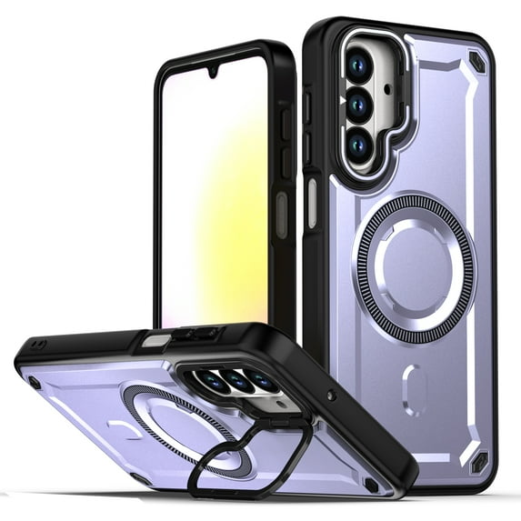 Allytechgroup Magnetic Phone Case for Samsung Galaxy A26 5G with Kickstand, Military-Grade Shockproof Armor Cover with MagSafe Ring, Anti-Scratch Slim Hard Back Case for Men & Women,Purple