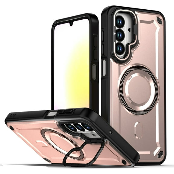 Allytechgroup Magnetic Phone Case for Samsung Galaxy A26 5G with Kickstand, Military-Grade Shockproof Armor Cover with MagSafe Ring, Anti-Scratch Slim Hard Back Case for Men & Women,Desertgold