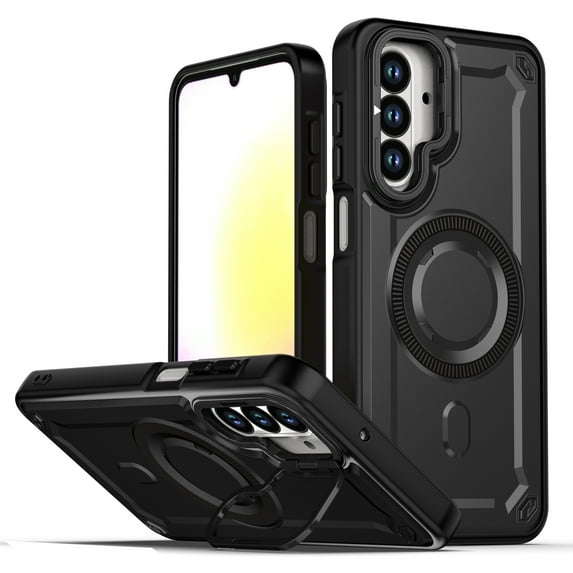 Allytechgroup Magnetic Phone Case for Samsung Galaxy A26 5G with Kickstand, Military-Grade Shockproof Armor Cover with MagSafe Ring, Anti-Scratch Slim Hard Back Case for Men & Women,Black