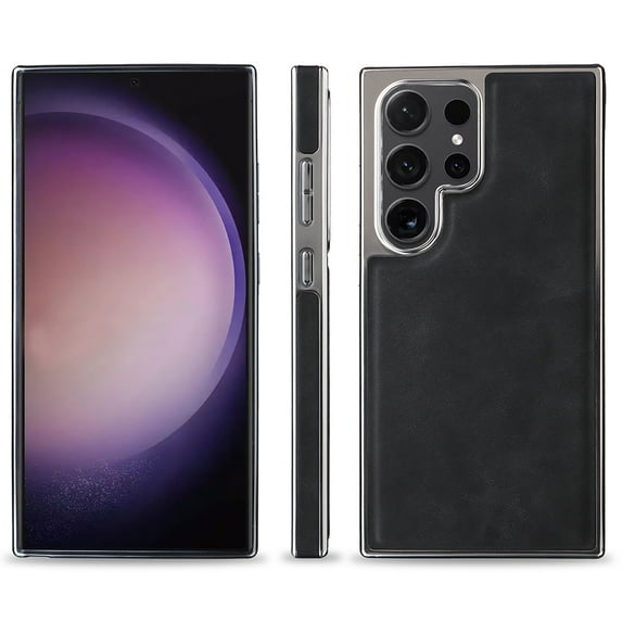 Allytechgroup Magnetic Phone Case for Samsung Galaxy S22 Ultra, Compatible with Magsafe & Car Mount Slim Fit PU Leather Shockproof Anti-Scratch Bumper Case Cover for Women Men, Black