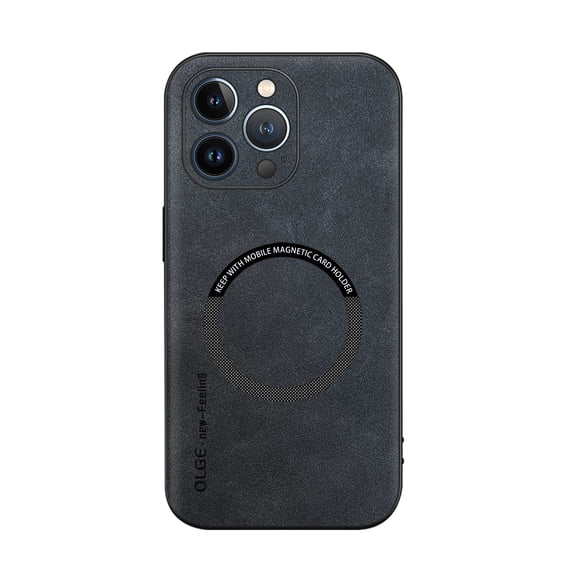 Allytechgroup Magnetic Phone Case for iPhone 13 Pro Max, PU Leather Compatible with Magsafe Military-Grade Drop Protection iPhone 13 Pro Max Case Phone Bumper Case 2024, Black