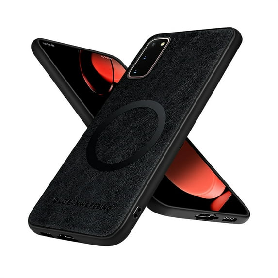 Allytechgroup Magnetic for Samsung Galaxy S20 Case, Compatible with MagSafe Support Magnetic Car Phone Mount PU Leather Slim Phone Case for Women Men for Samsung Galaxy S20, Black