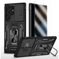 thumbnail image 1 of Allytechgroup Magnetic for Samsung Galaxy S25 Ultra Case with Screen Protection, Military Grade Shockproof Bumper Kickstand Sliding Camera Lens Protector Rugged Bumper for Women Men, Black, 1 of 7