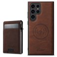 thumbnail image 1 of Allytechgroup Magnetic for Samsung Galaxy S25 Ultra Wallet Case, Elegant PU Leather with RFID Flip Card Slots Kickstand Magnetic Clasp Durable Shockproof Protective Back Cover for Women Men, Brown, 1 of 9