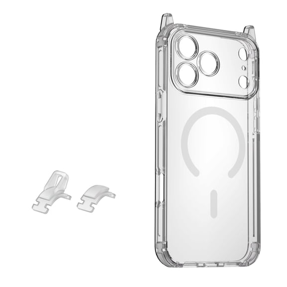 Allytechgroup Magnetic Shock-Absorbent Case for iPhone 17 Pro, Support Wireless Charging Hard PC Clear Rugged Non-Slip Shockproof Protective Back Cover for Women Men, Clear