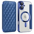 thumbnail image 1 of Allytechgroup Magnetic Wallet Case for Apple iPhone 16, RFID Blocking PU Leather Clear Back Cover Compatible with Magsafe Wireless Charging Anti-Scratch Phone Case for iPhone 16, Royalblue, 1 of 8