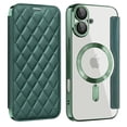 thumbnail image 1 of Allytechgroup Magnetic Wallet Case for Apple iPhone 16, RFID Blocking PU Leather Clear Back Cover Compatible with Magsafe Wireless Charging Anti-Scratch Phone Case for iPhone 16, Darkgreen, 1 of 8