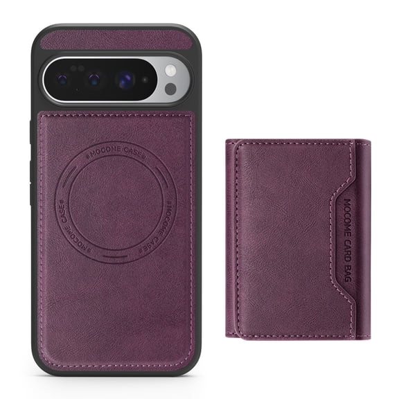 Allytechgroup Magnetic Wallet Phone Case with RFID Card Holder for Google Pixel 10A, Detachable Back Cover Compatible with Magsafe, Purple