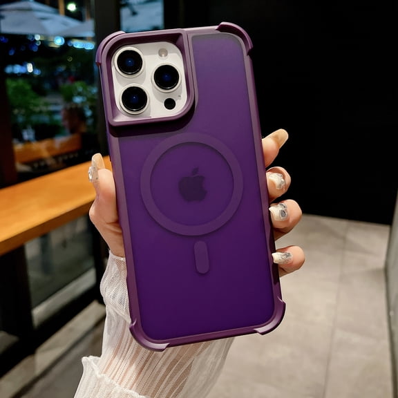 Allytechgroup Magnetic for iPhone 13 Pro Case, [Compatible with Magsafe] Slim Fit Phone Case with Four Corner Anti Fall Design Shockproof Protective for Apple iPhone 13 Pro, Purple