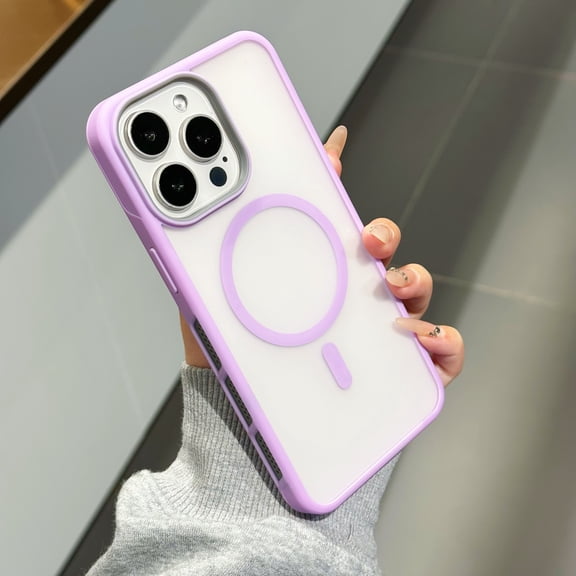 Allytechgroup Magnetic for iPhone 13 Pro Case, Support Wireless Charging Slim Phone Case Premium PC TPU Material Shockproof Protective Bumper Back Cover for Apple iPhone 13 Pro, Purple