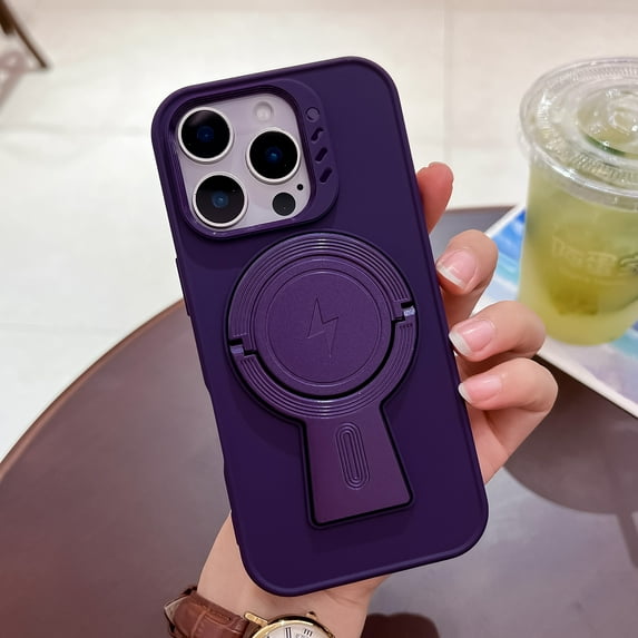 Allytechgroup Magnetic for iPhone 13 Pro Max Case with Kickstand, Compatible with Magsafe Slim Phone Case for Women Men Shockproof Back Cover Bumper for Apple iPhone 13 Pro Max, Purple