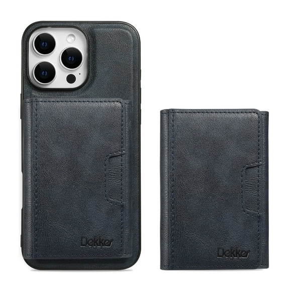 Allytechgroup Magnetic for iPhone 15 Pro Wallet Phone Case, 2 In 1 Wallet Case with Detachable Cards Holder Support Wireless Charging Shockproof Protective Back Cover for Women Men, Blue