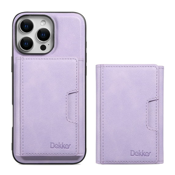 Allytechgroup Magnetic for iPhone 16 Plus Wallet Phone Case, 2 In 1 Wallet Case with Detachable Cards Holder Support Wireless Charging Shockproof Protective Back Cover for Women Men, Purple