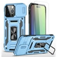 thumbnail image 1 of Allytechgroup Magnetic for iPhone 16 Pro Case with 1x Screen Protector, Rotatable Kickstand Support Car Mount Slide Camera Cover Protective Phone Case for Women Men, Lightblue, 1 of 7