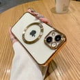 thumbnail image 1 of Allytechgroup Magnetic for iPhone 16 Pro Case, Clear Case Not Yellowing Compatible with Magnetic Wireless Charging Support Shockproof Back Cover Bumper for iPhone 16 Pro, Gold, 1 of 7