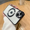 thumbnail image 1 of Allytechgroup Magnetic for iPhone 16 Pro Case, Clear Case Not Yellowing Compatible with Magnetic Wireless Charging Support Shockproof Back Cover Bumper for iPhone 16 Pro, Black, 1 of 7